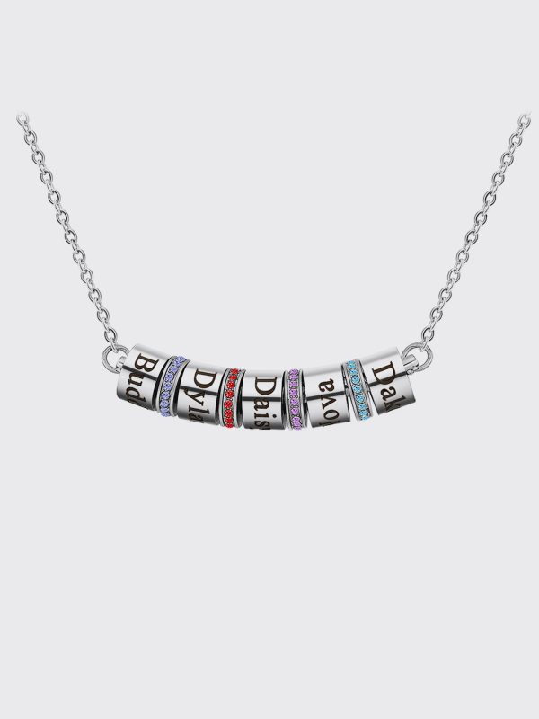 UnusualStandout #88 Personalized Beads Engraved Name Diamond Necklace