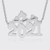 UnusualStandout #90 Personalized Engraved Name Christmas Hat Necklace