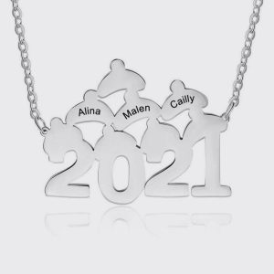 UnusualStandout #90 Personalized Engraved Name Christmas Hat Necklace