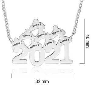 UnusualStandout #90 Personalized Engraved Name Christmas Hat Necklace