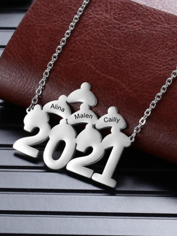 UnusualStandout #90 Personalized Engraved Name Christmas Hat Necklace