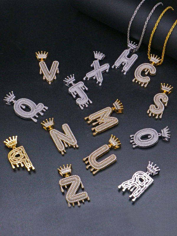 UnusualStandout #94 Crown Letters Pendant Necklace