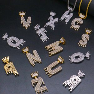 UnusualStandout #94 Crown Letters Pendant Necklace