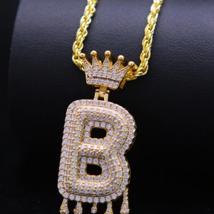 UnusualStandout #94 Crown Letters Pendant Necklace