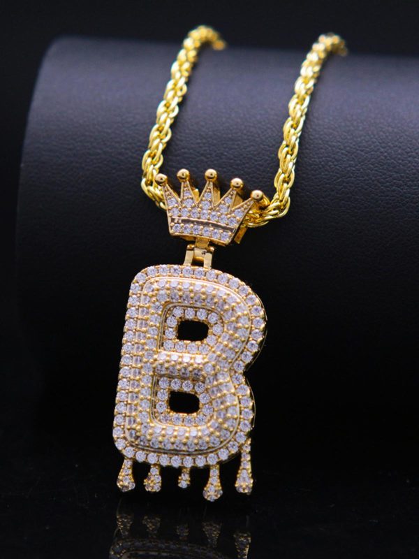 UnusualStandout #94 Crown Letters Pendant Necklace