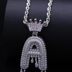 UnusualStandout #94 Crown Letters Pendant Necklace