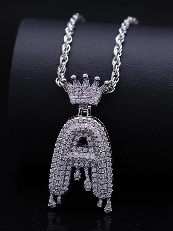 UnusualStandout #94 Crown Letters Pendant Necklace