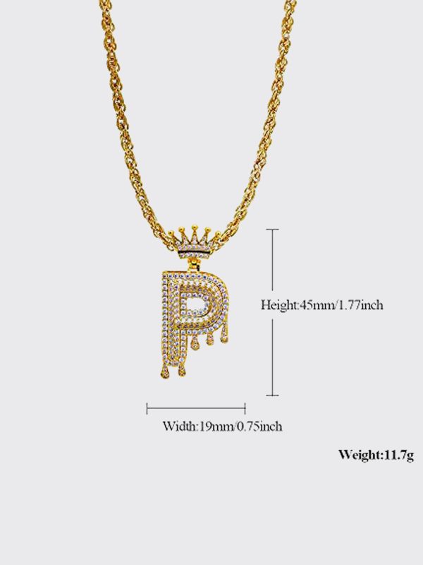 UnusualStandout #94 Crown Letters Pendant Necklace