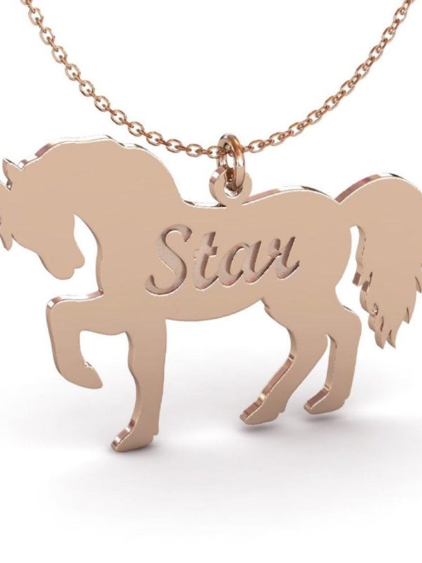 UnusualStandout #91 Personalized Horse Lover Name Necklace