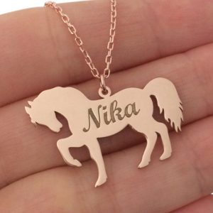 UnusualStandout #91 Personalized Horse Lover Name Necklace