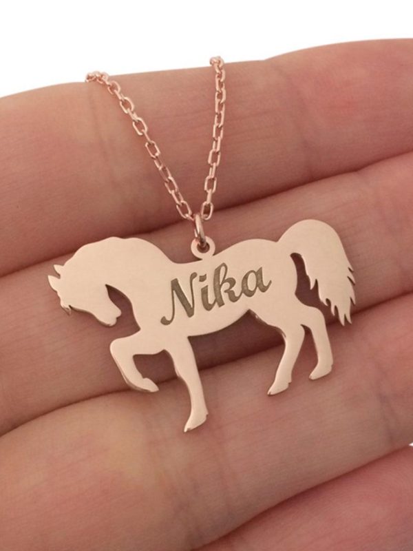 UnusualStandout #91 Personalized Horse Lover Name Necklace