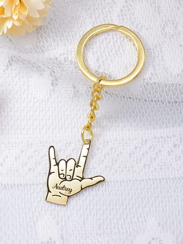 UnusualStandout #92 Personalized Love You Gesture Necklace/keychain