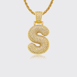 UnusualStandout #93 Personalized Bubble Letters Pendant Necklace