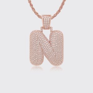 UnusualStandout #93 Personalized Bubble Letters Pendant Necklace