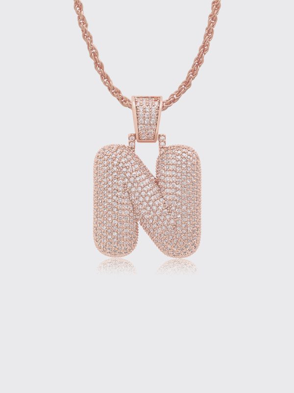 UnusualStandout #93 Personalized Bubble Letters Pendant Necklace