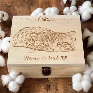 UnusualStandout #94 Custom Pet Portrait Wooden Box