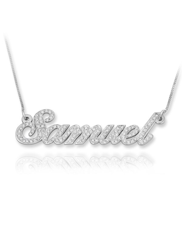 UnusualStandout #95 Personalized Name Necklace With Studded Birthstone