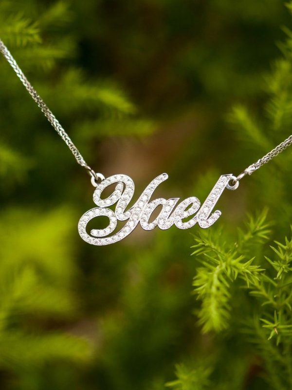 UnusualStandout #95 Personalized Name Necklace With Studded Birthstone