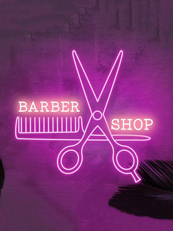 UnusualStandout #96 Personalized Barber Shop Neon Sign