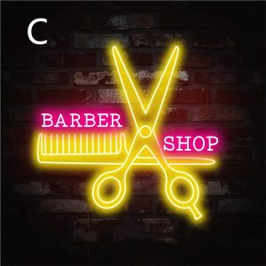 UnusualStandout #96 Personalized Barber Shop Neon Sign