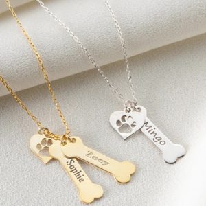 UnusualStandout #96 Personalized Dog Name Bone Necklace