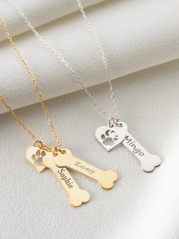 UnusualStandout #96 Personalized Dog Name Bone Necklace