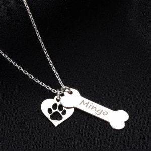 UnusualStandout #96 Personalized Dog Name Bone Necklace