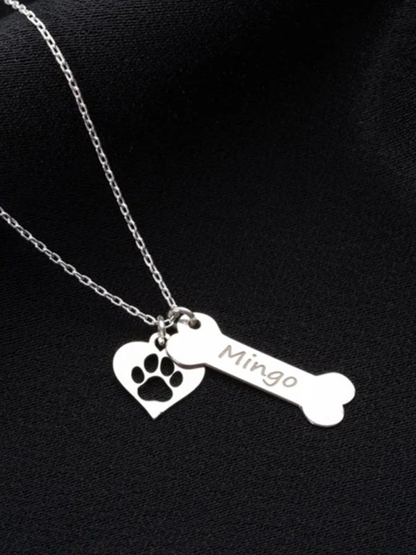 UnusualStandout #96 Personalized Dog Name Bone Necklace