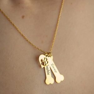 UnusualStandout #96 Personalized Dog Name Bone Necklace