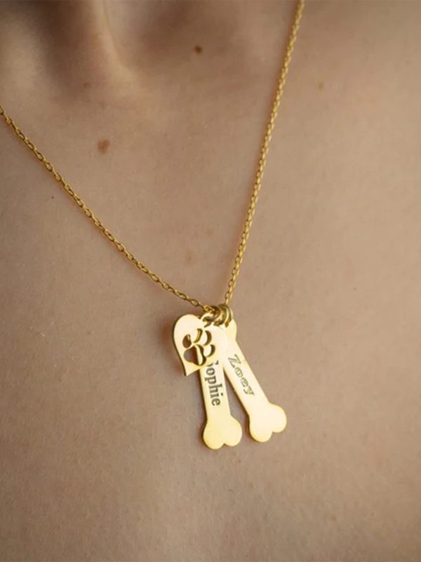 UnusualStandout #96 Personalized Dog Name Bone Necklace