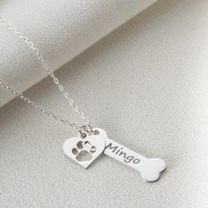 UnusualStandout #96 Personalized Dog Name Bone Necklace