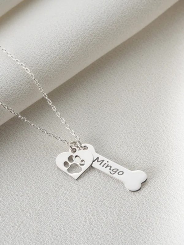 UnusualStandout #96 Personalized Dog Name Bone Necklace