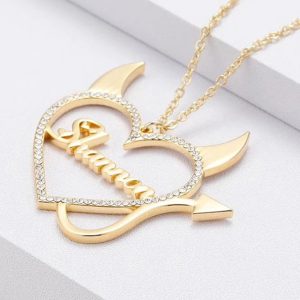 UnusualStandout #98 Personalized Heart-shaped Name Necklace