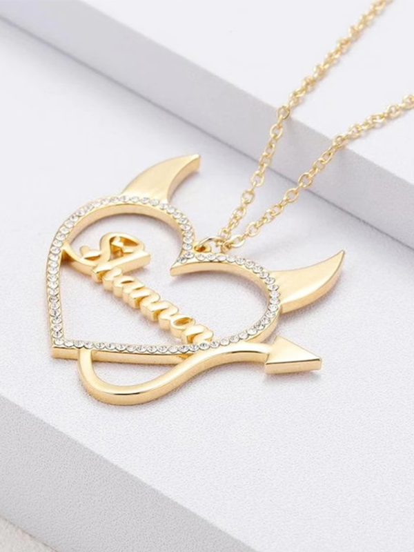 UnusualStandout #98 Personalized Heart-shaped Name Necklace