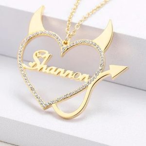 UnusualStandout #98 Personalized Heart-shaped Name Necklace