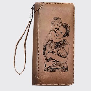 UnusualStandout #502 Personalized Photo Women's Leather Brown Wallet