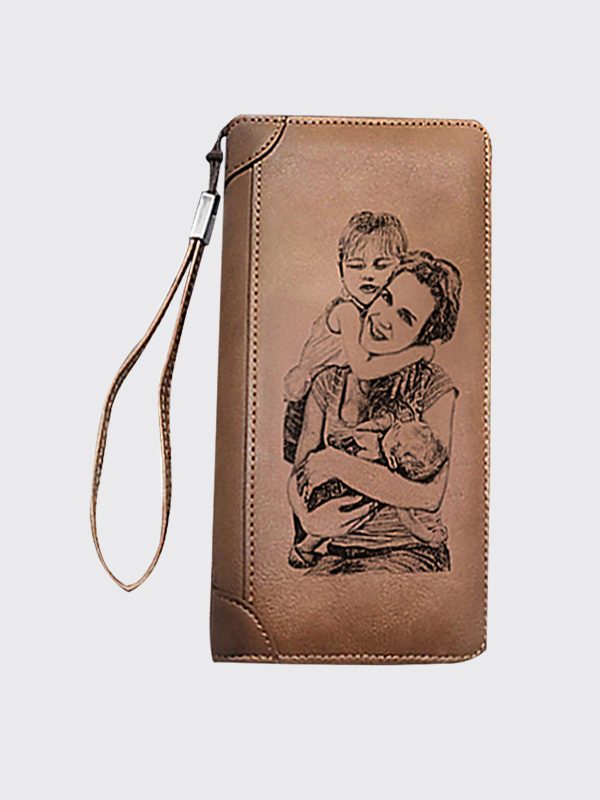 UnusualStandout #502 Personalized Photo Women's Leather Brown Wallet