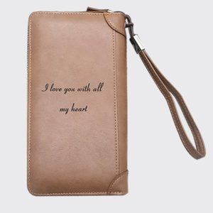 UnusualStandout #502 Personalized Photo Women's Leather Brown Wallet