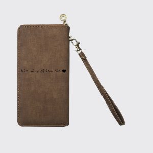 UnusualStandout #509 Personalized Sketch Photo Women's Light Brown Wallet