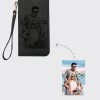 UnusualStandout #510 Personalized Sketch Photo Women's Black Wallet