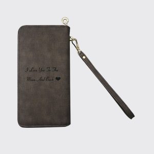 UnusualStandout #511 Personalized Sketch Photo Women's Dark Brown Wallet