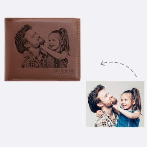 UnusualStandout #519 Personalized Photo Genuine Leather Men's Trifold Wallet