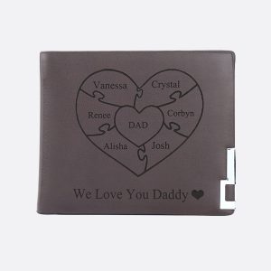 UnusualStandout #520 Personalized Ultra-thin Heart-shaped Puzzle Wallet