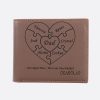 UnusualStandout #521 Personalized Leather Tri-fold Wallet With Dad's Heart Linked Together