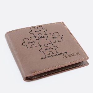 UnusualStandout #522 Personalized Puzzle Leather Tri-fold Wallet