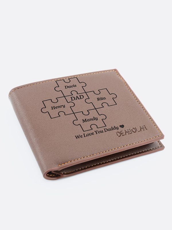 UnusualStandout #522 Personalized Puzzle Leather Tri-fold Wallet