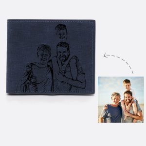 UnusualStandout #525 Personalized Photo Men's Wallet Blue