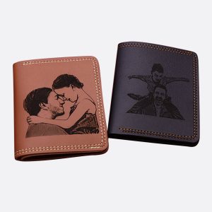 UnusualStandout #527 Personalized Men's Ultra-thin Simple Vertical Photo Wallet