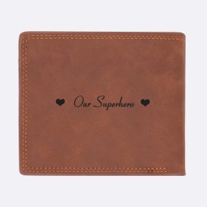 UnusualStandout #534 Personalized Vintage Soft Leather Men's Trifold Wallet