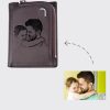 UnusualStandout #539 Personalized Photo Leather Short Wallet - Dark Brown